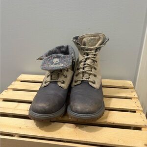 Timberland Blue and Tan Outdoor Boots